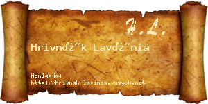 Hrivnák Lavínia névjegykártya
